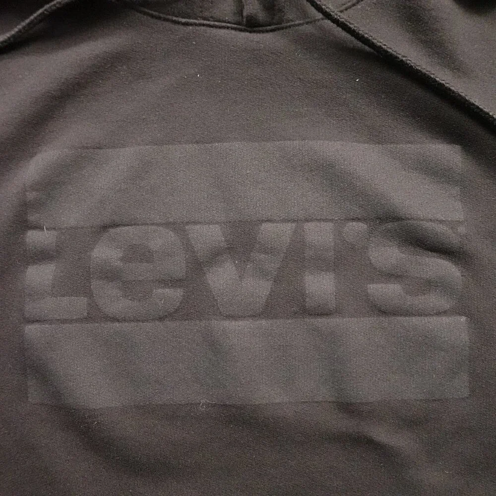 Levi’s Logo Hoodie Men’s Large Black Pullover‎ Streetwear